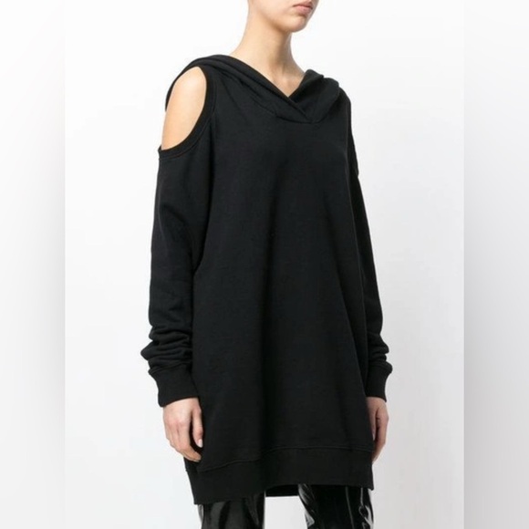 FAITH CONNEXION Hooded Cut Out Sweatshirt Dress Sailor Hooded Sweater in Black - Picture 2 of 12